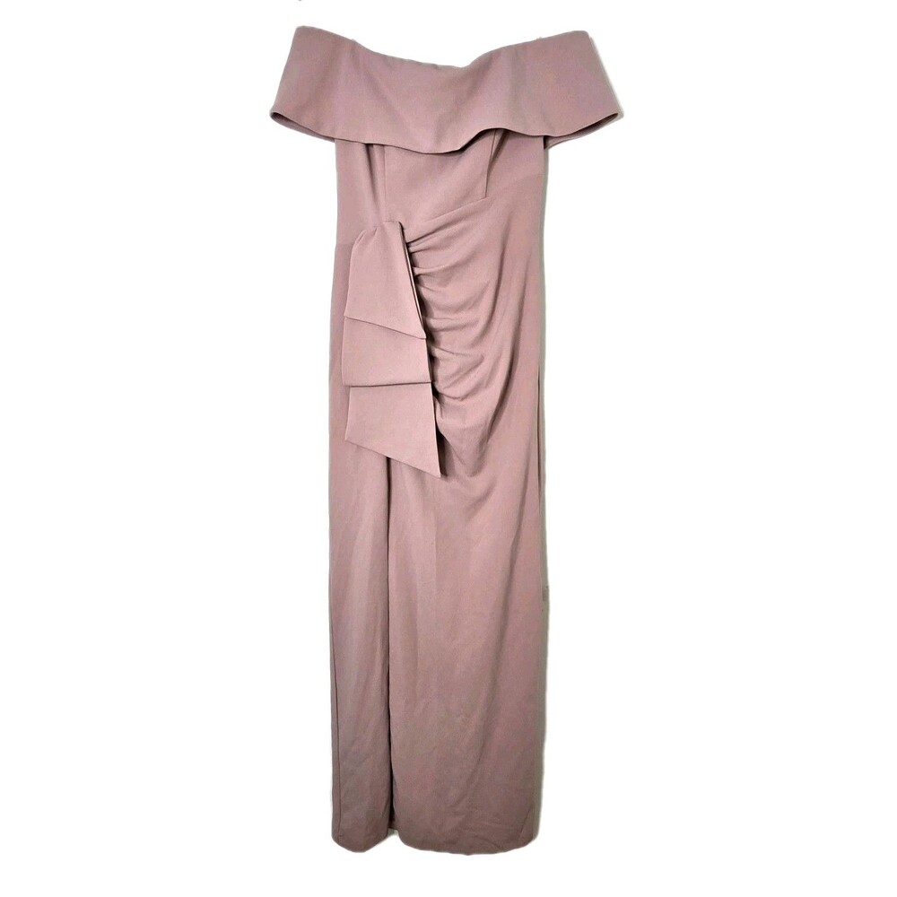 XSCAPE Mauve Off Shoulder Bridesmaid Formal Gown Dress Size 6 Elegant